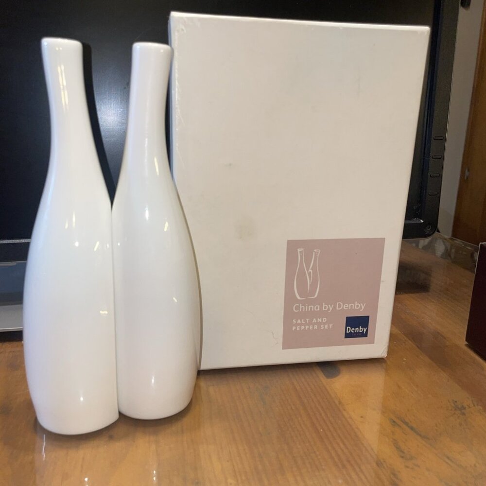 VTG Denby Italian Jewel Salt & Pepper Shaker Intertwined Modern Minimalist Sleek